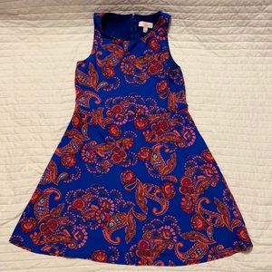 Blue GB girls Dress w/Red and Pink Flower designs